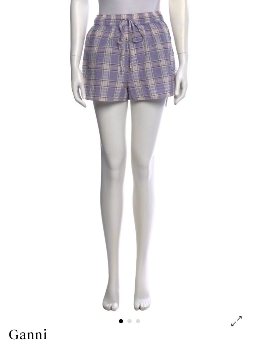 GANNI Plaid Persian Violet Shorts (Purple) size 36